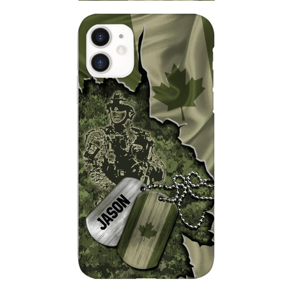 Personalized Canadian Soldier Camo Phone Case Printed 22MAR-DT19