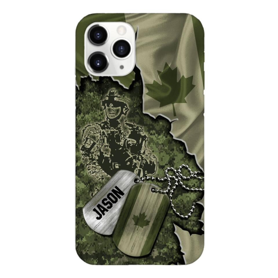 Personalized Canadian Soldier Camo Phone Case Printed 22MAR-DT19