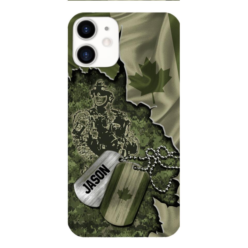 Personalized Canadian Soldier Camo Phone Case Printed 22MAR-DT19