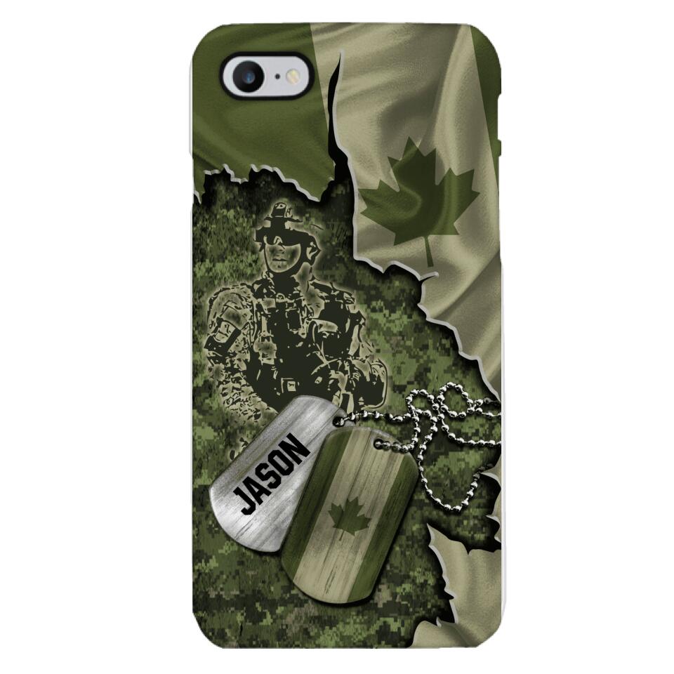 Personalized Canadian Soldier Camo Phone Case Printed 22MAR-DT19