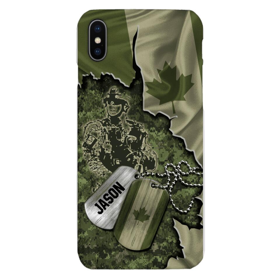 Personalized Canadian Soldier Camo Phone Case Printed 22MAR-DT19