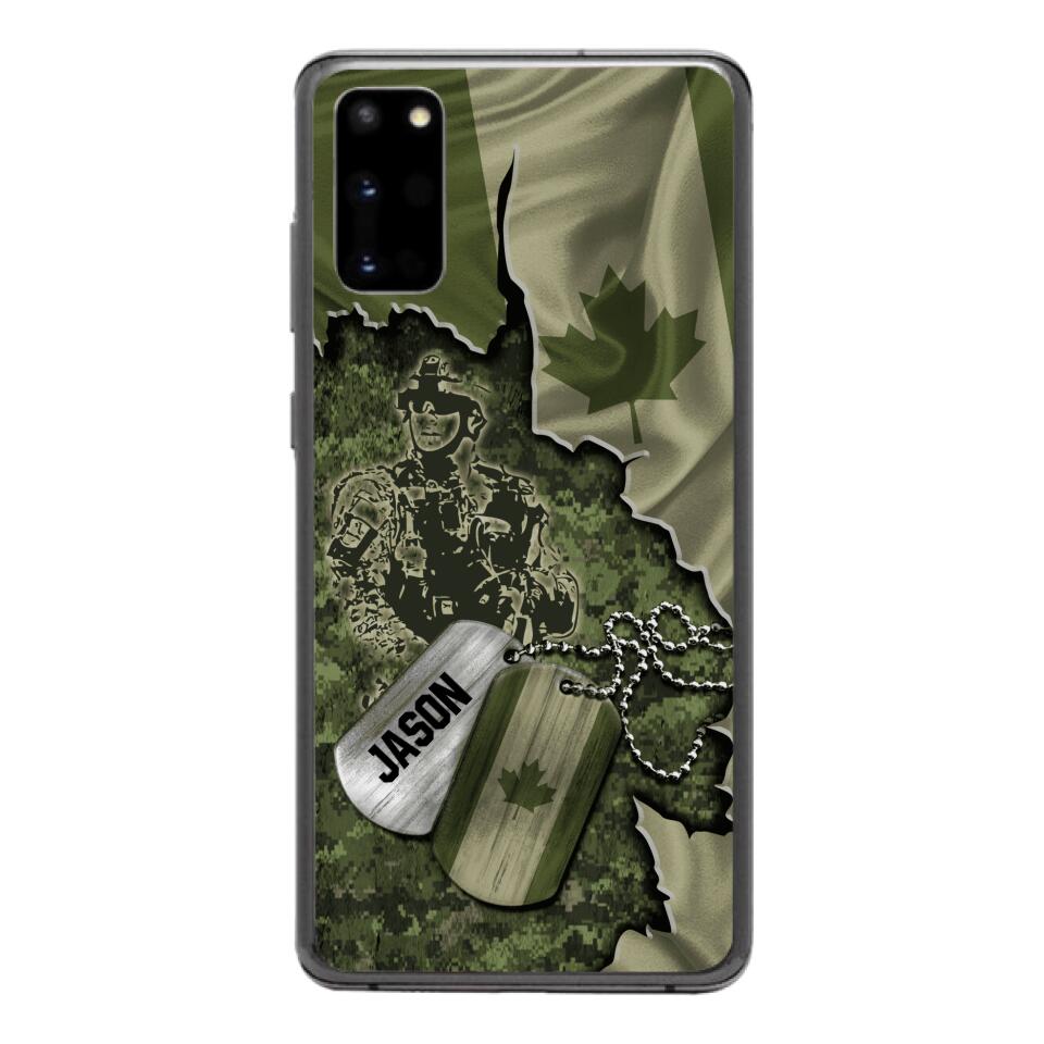 Personalized Canadian Soldier Camo Phone Case Printed 22MAR-DT19