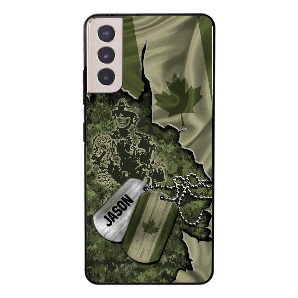 Personalized Canadian Soldier Camo Phone Case Printed 22MAR-DT19