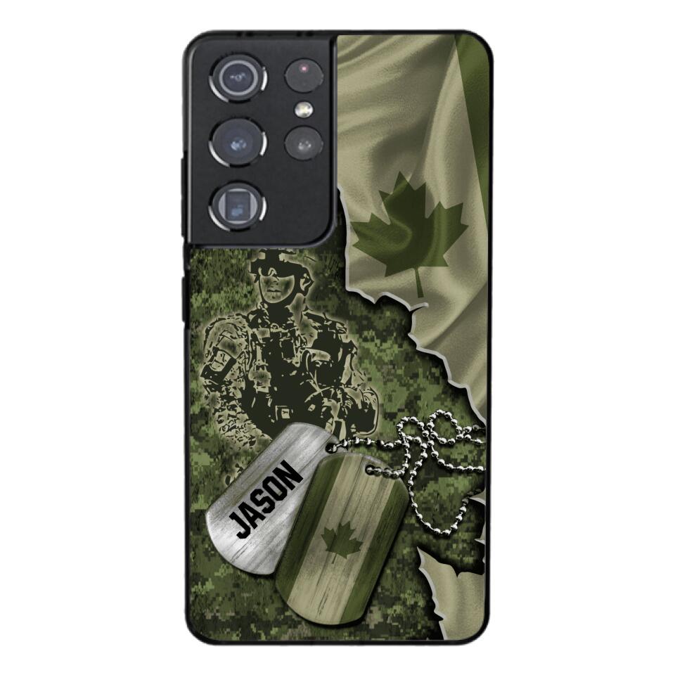 Personalized Canadian Soldier Camo Phone Case Printed 22MAR-DT19