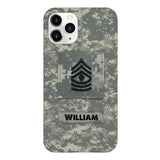 Personalized U.S Army Camo Phone Case Printed 22MAR-HC21