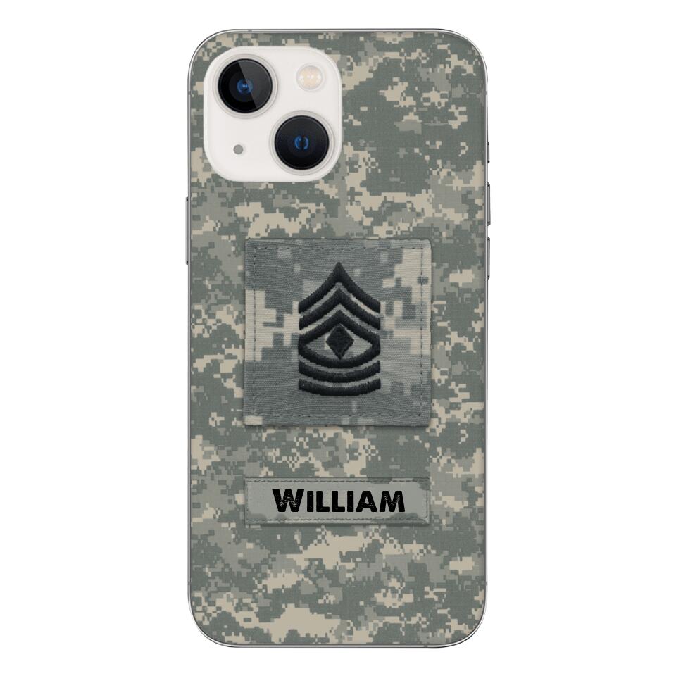 Personalized U.S Army Camo Phone Case Printed 22MAR-HC21