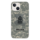 Personalized U.S Army Camo Phone Case Printed 22MAR-HC21