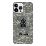 Personalized U.S Army Camo Phone Case Printed 22MAR-HC21