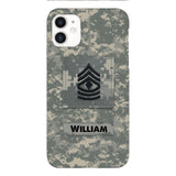 Personalized U.S Army Camo Phone Case Printed 22MAR-HC21