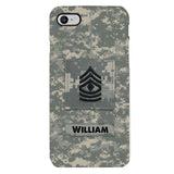 Personalized U.S Army Camo Phone Case Printed 22MAR-HC21