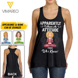 PERSONALIZED APPARENTLY I HAVE AN ATTITUDE WHO KNEW YOGA GIRL TANK QTDT2203