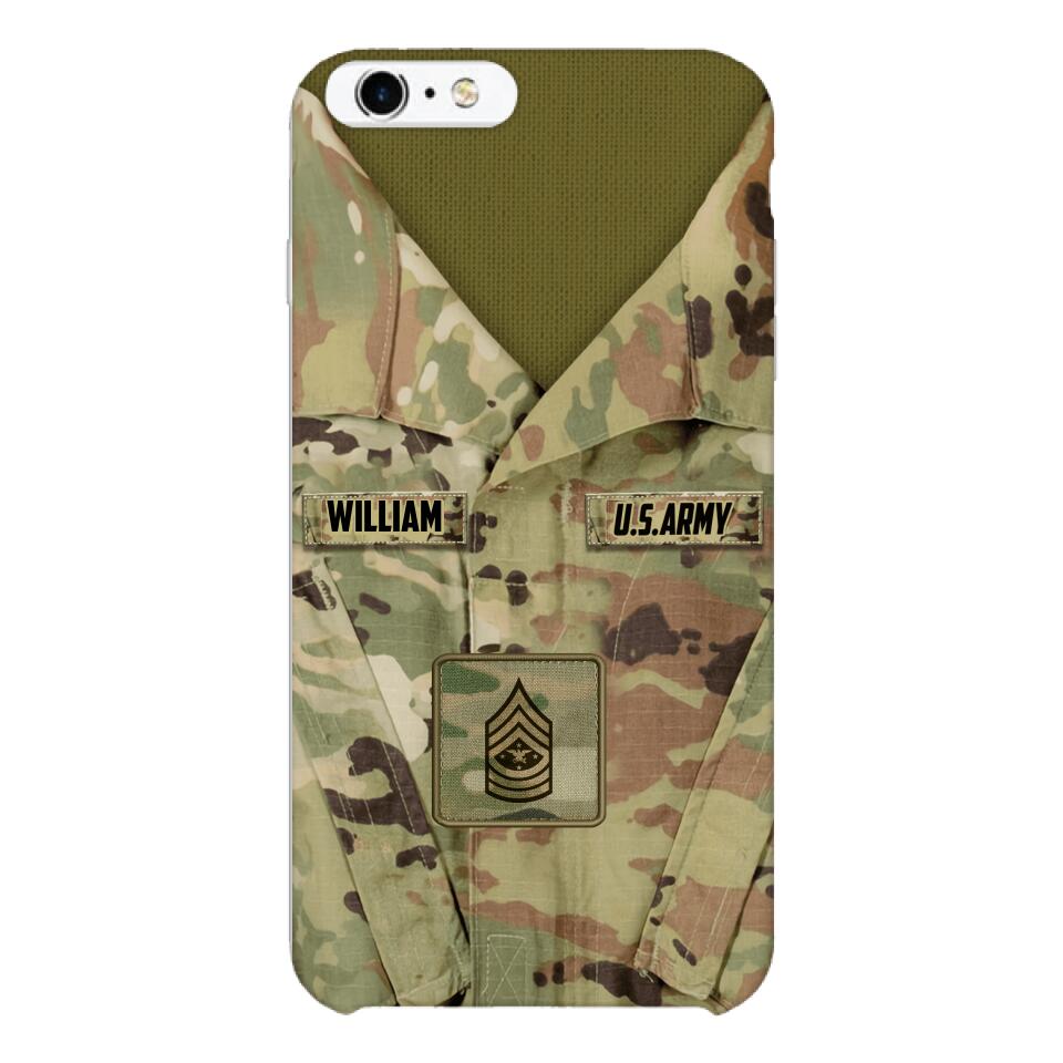 Personalized U.S Army Camo Phone Case Printed 22MAR-HQ21
