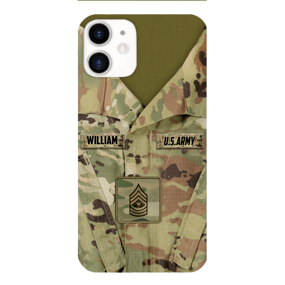 Personalized U.S Army Camo Phone Case Printed 22MAR-HQ21