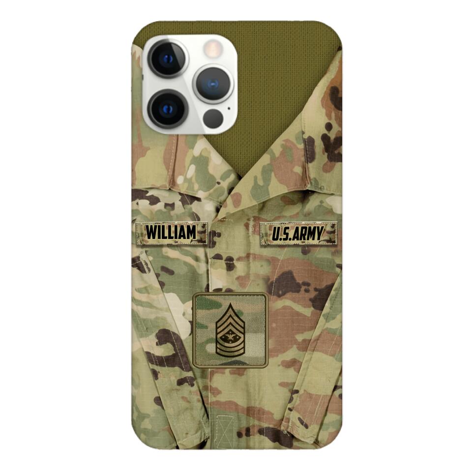 Personalized U.S Army Camo Phone Case Printed 22MAR-HQ21