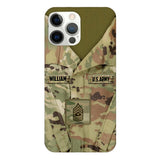 Personalized U.S Army Camo Phone Case Printed 22MAR-HQ21