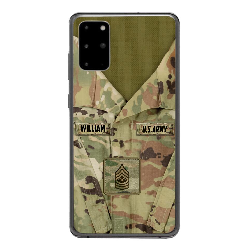 Personalized U.S Army Camo Phone Case Printed 22MAR-HQ21