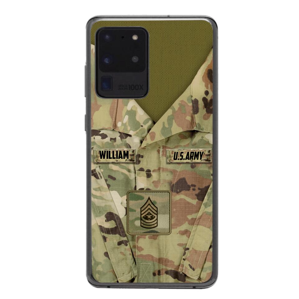 Personalized U.S Army Camo Phone Case Printed 22MAR-HQ21