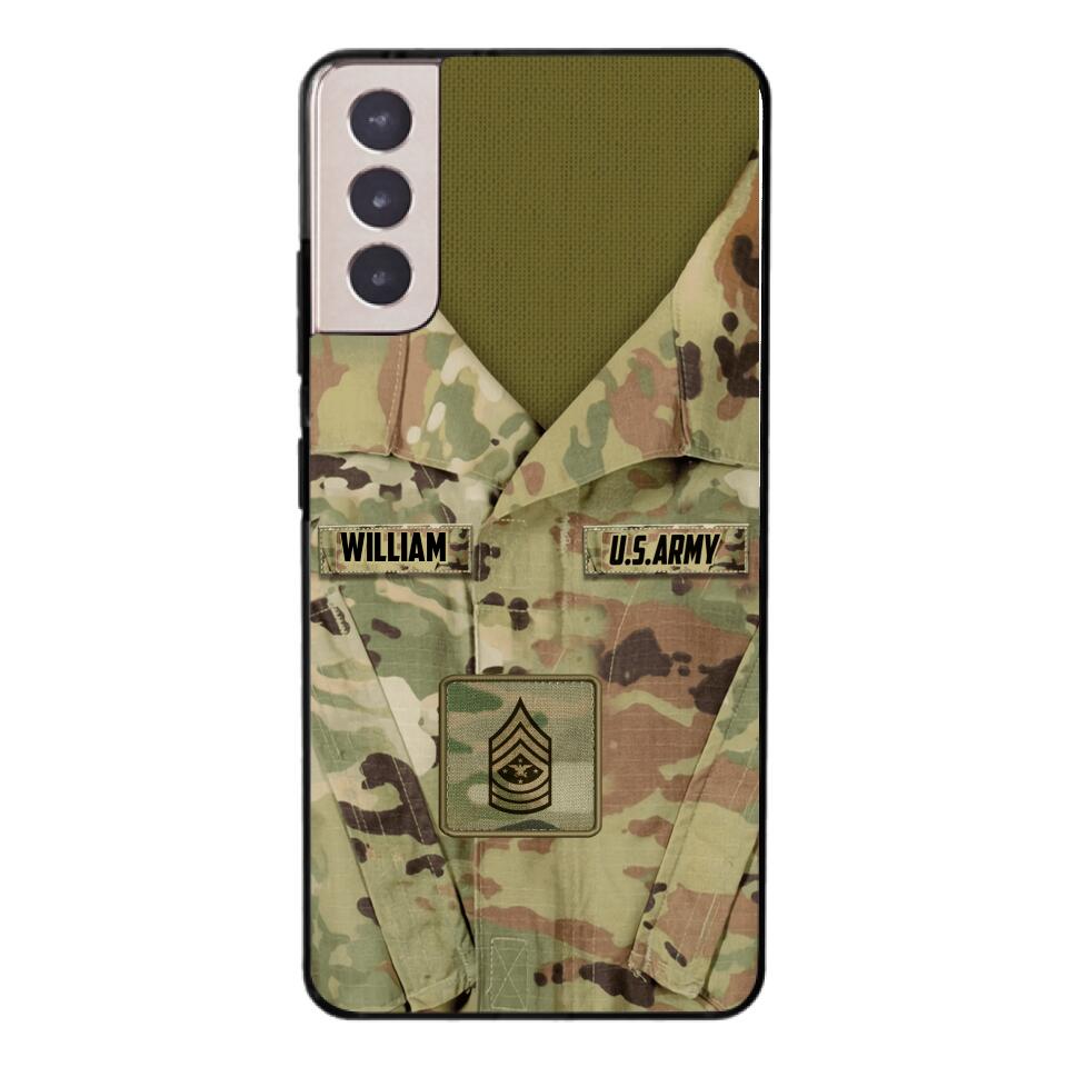 Personalized U.S Army Camo Phone Case Printed 22MAR-HQ21