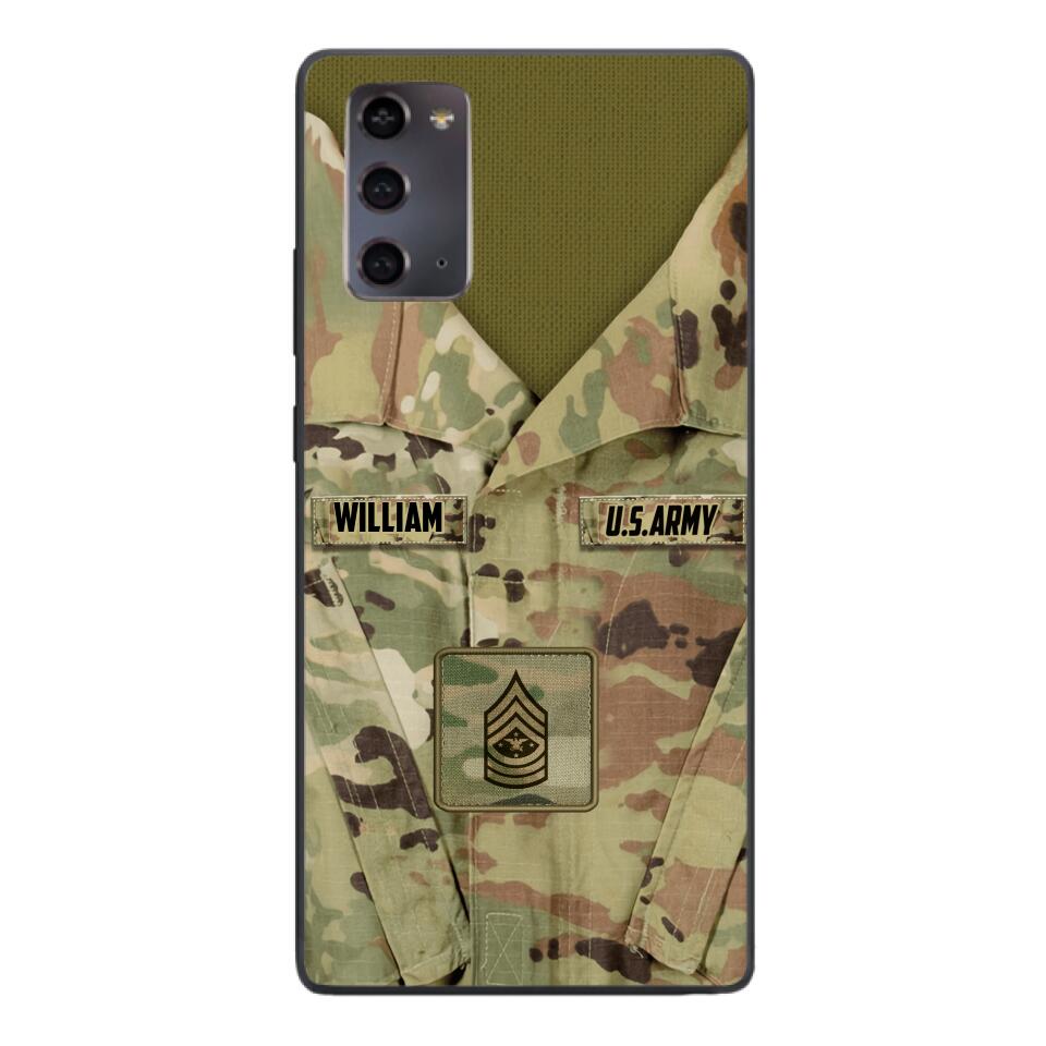 Personalized U.S Army Camo Phone Case Printed 22MAR-HQ21