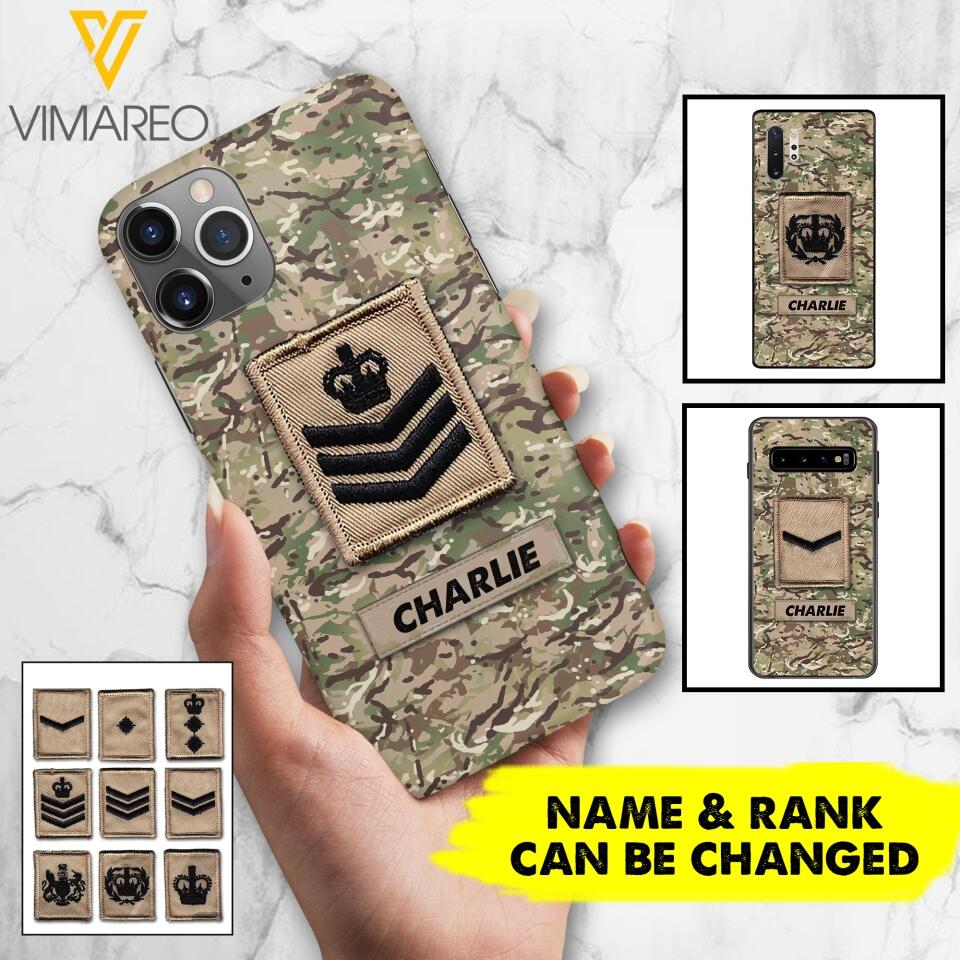 Personalized British Army Camo Phone Case Printed 22MAR-HC23