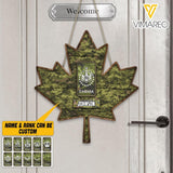 PERSONALIZED CANADIAN ARMY VETERAN RANK CAMO WOOD SIGN MTVQ2303