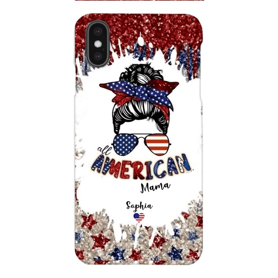 PERSONALIZED AMERICAN MAMA KID NAME PHONECASE T3Q