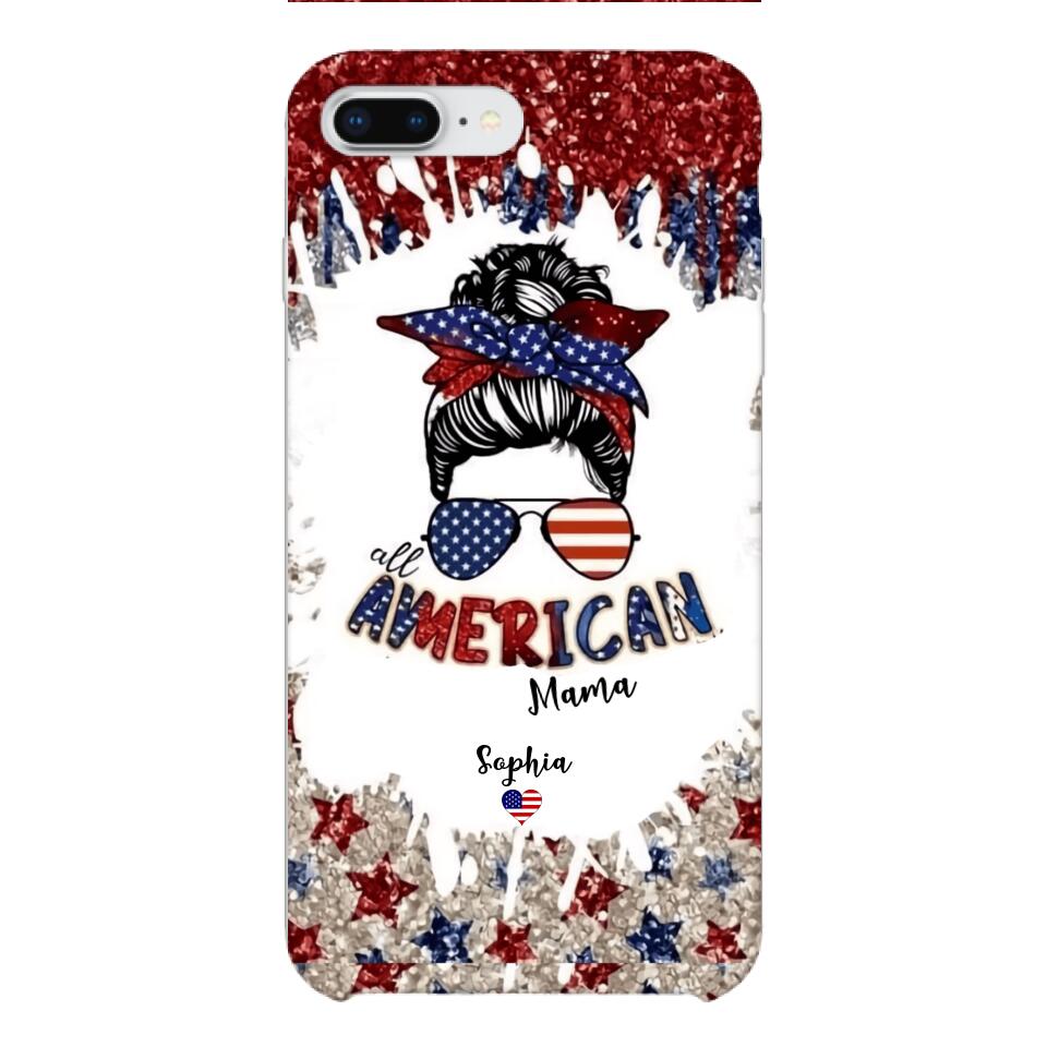 PERSONALIZED AMERICAN MAMA KID NAME PHONECASE T3Q