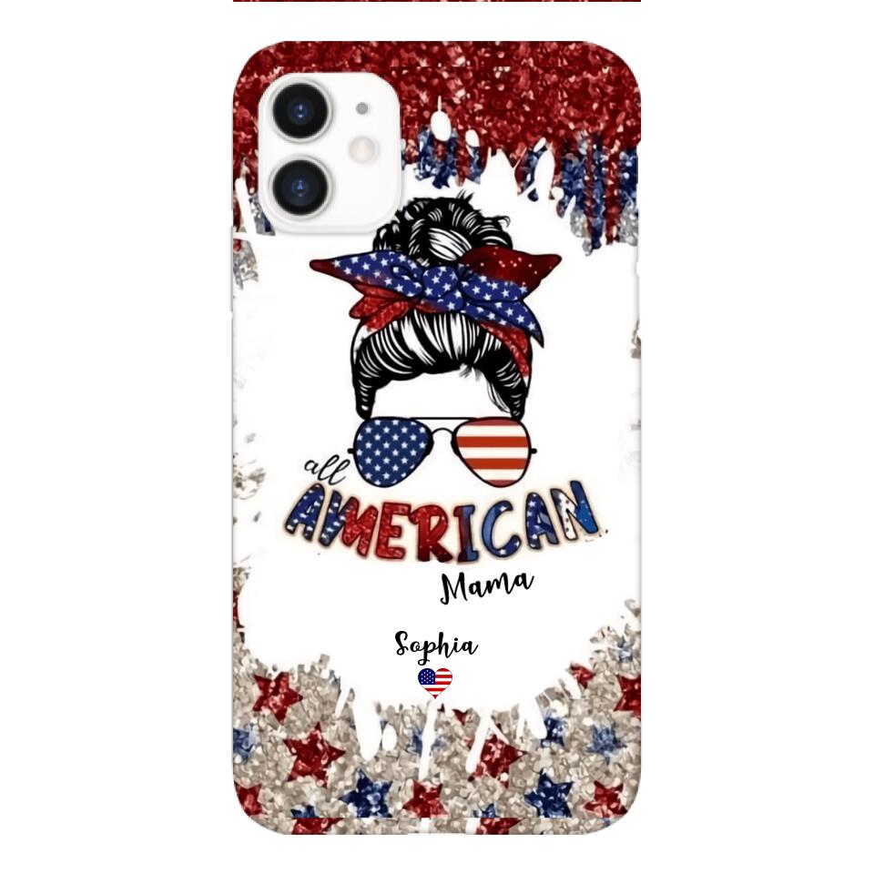 PERSONALIZED AMERICAN MAMA KID NAME PHONECASE T3Q