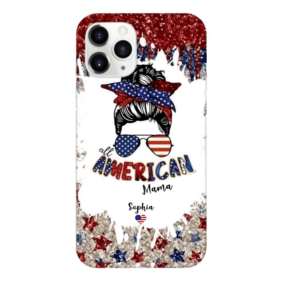 PERSONALIZED AMERICAN MAMA KID NAME PHONECASE T3Q