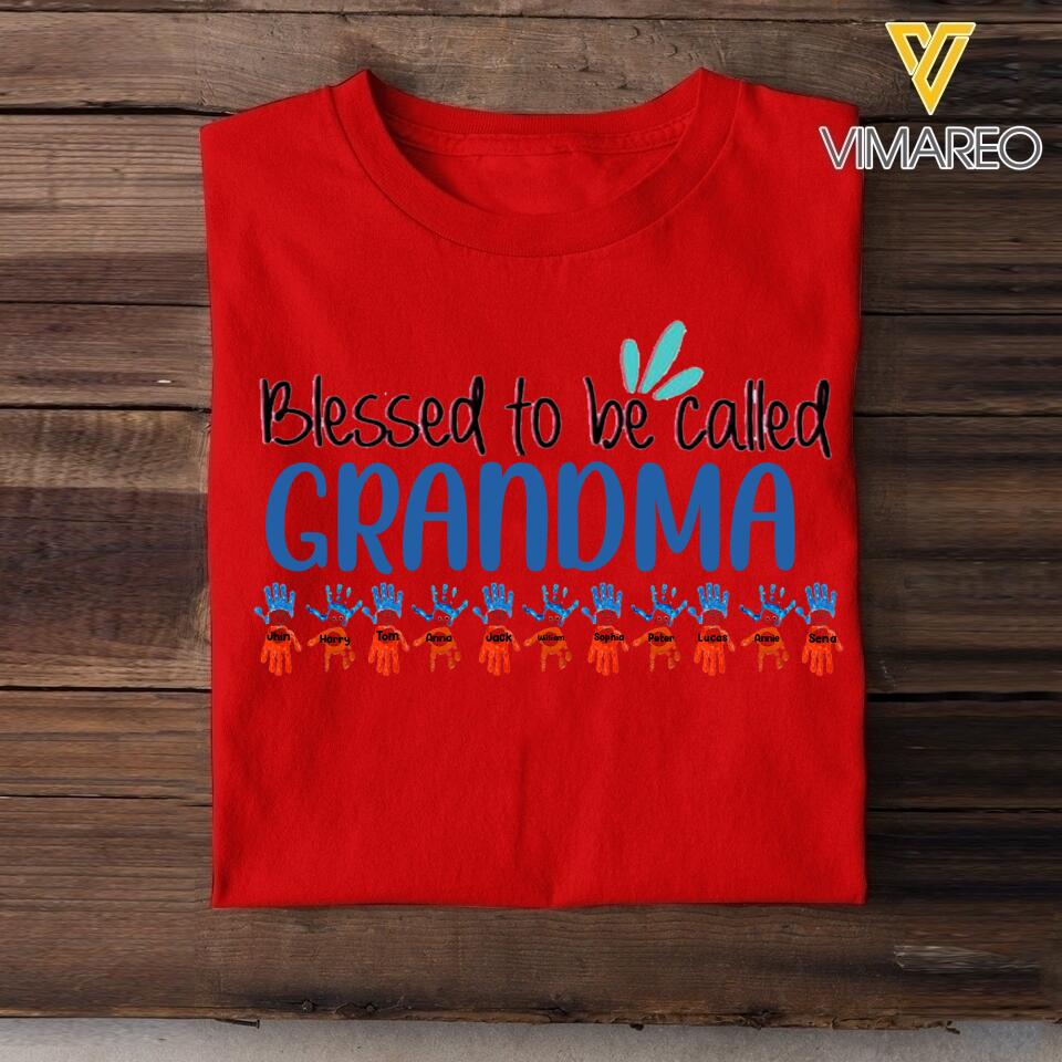 Personalized Blessed To be Called Grandma Tshirt Printed 22MAR-LN23