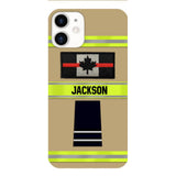 Personalized Canadian Firefighter Rank Phone Case Printed MTDT2403