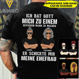 PERSONALIZED ICH BAT GOTT MICH ZU EINEM COUPLE TSHIRT QTHC2403