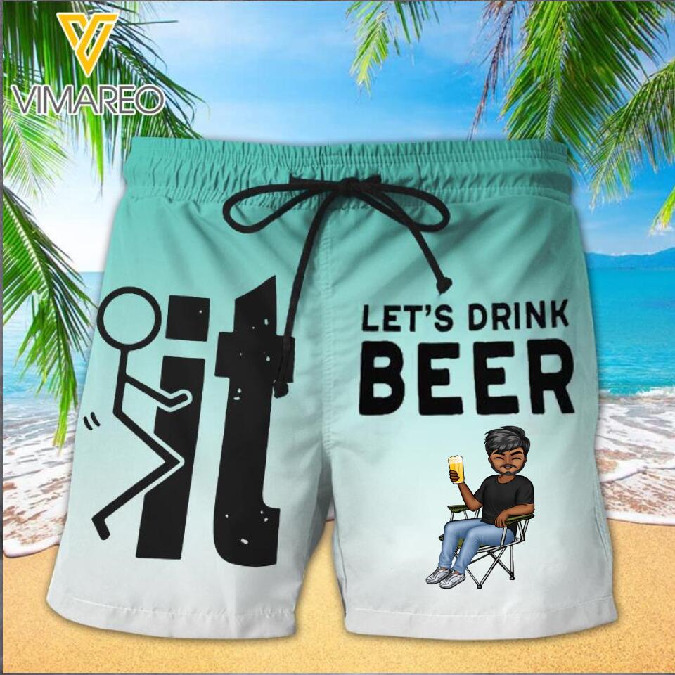 PERSONALIZED LET'S DRINK BEER SHORTS QTMQ2503