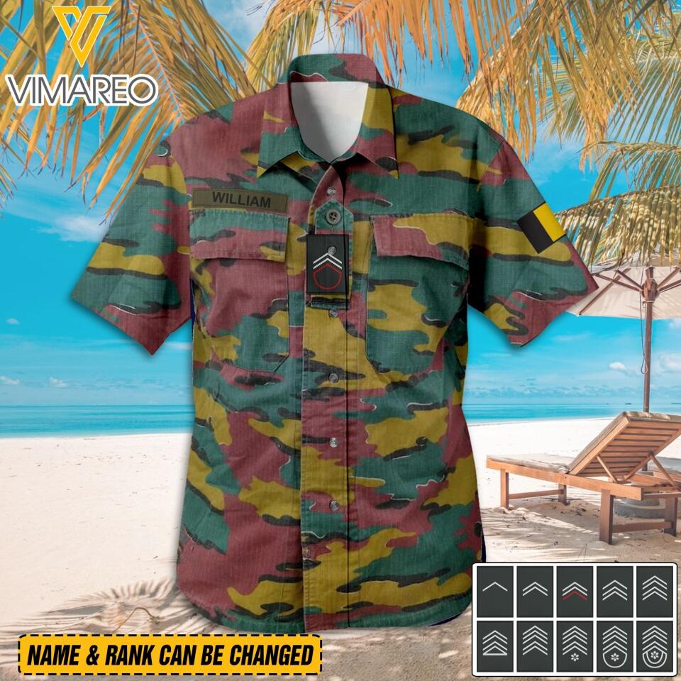 Personalized Belgium Army Camo Hawaii Shirt Printed 22MAR-DT25