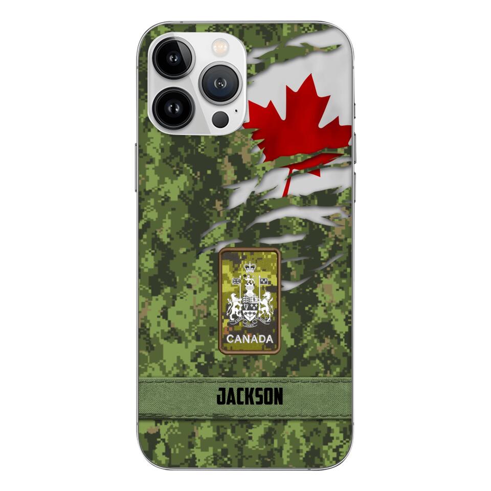 Personalized Canadian soldier camo rank Phone Case M3Q 2503