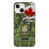 Personalized Canadian soldier camo rank Phone Case M3Q 2503