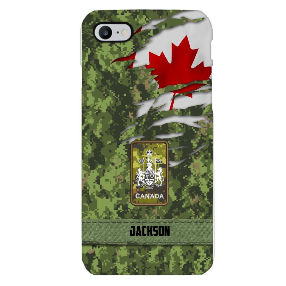 Personalized Canadian soldier camo rank Phone Case M3Q 2503
