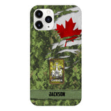 Personalized Canadian soldier camo rank Phone Case M3Q 2503