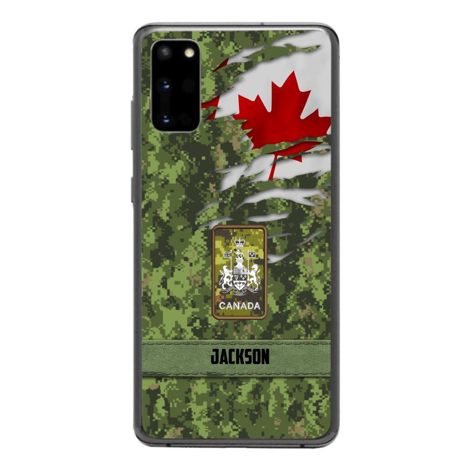 Personalized Canadian soldier camo rank Phone Case M3Q 2503