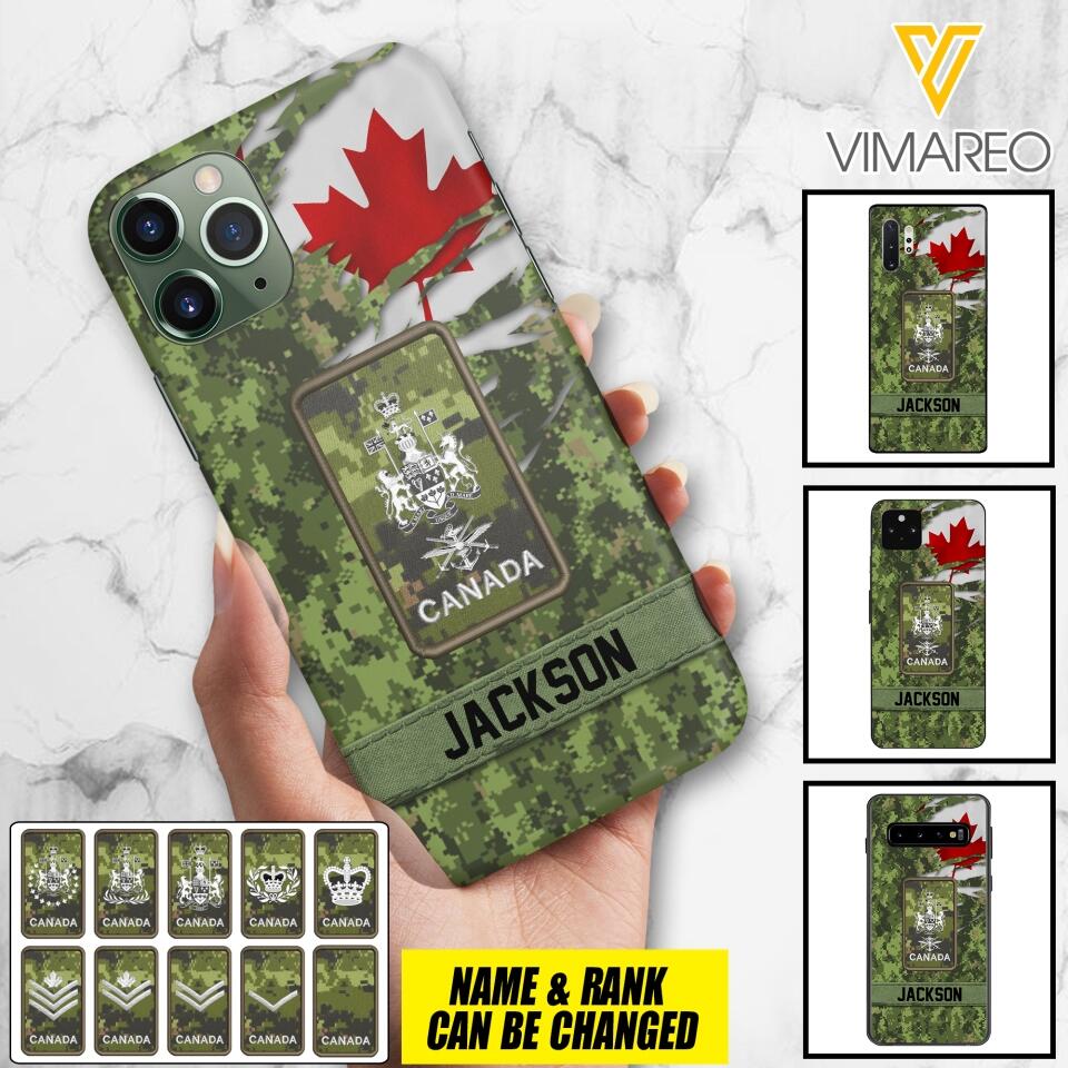 Personalized Canadian soldier camo rank Phone Case M3Q 2503