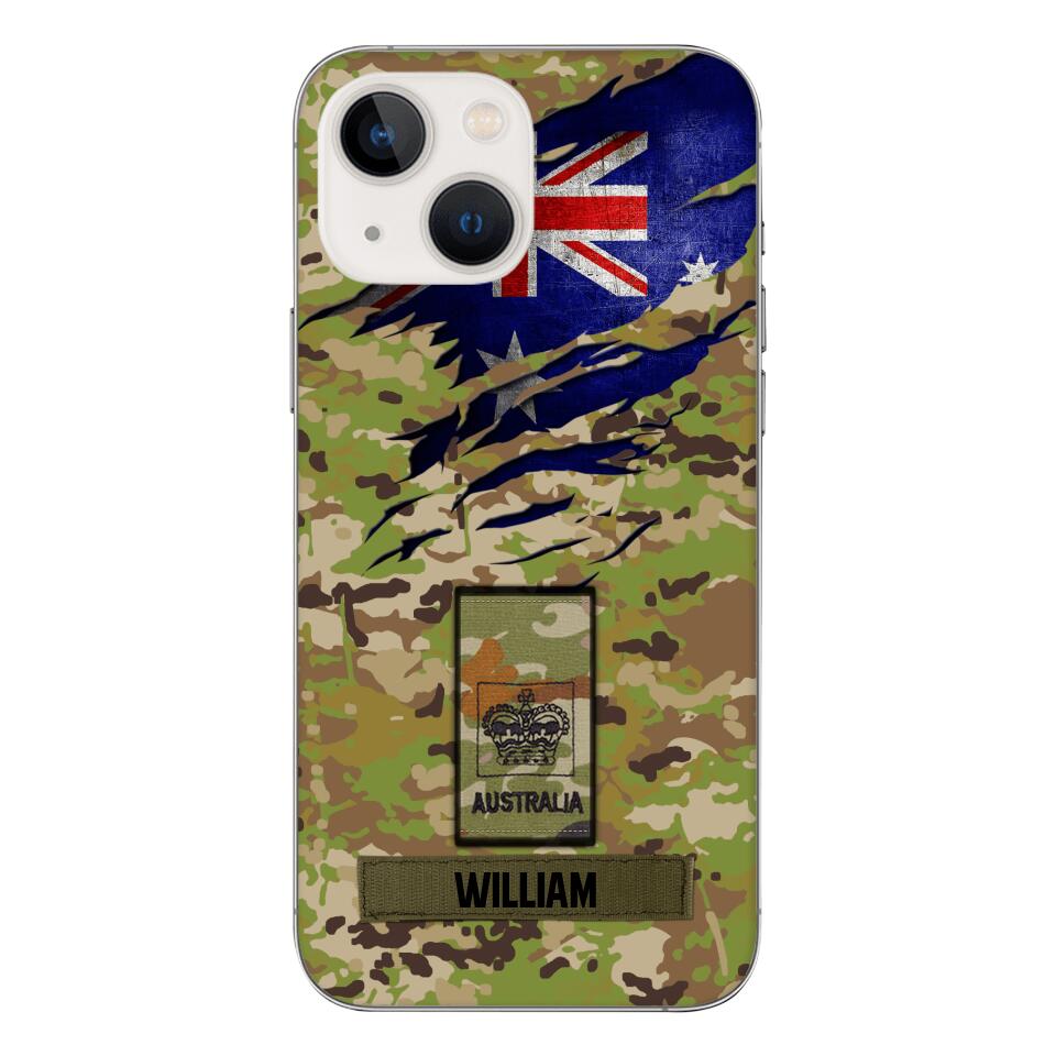 Personalized Australian soldier camo rank Phone Case 3T 2503