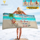 PERSOANLIZED SOME GIRL ARE JUST WHO BORN WITH THE BEACH IN THEIR SOULS BEACH TOWEL MTTN2603