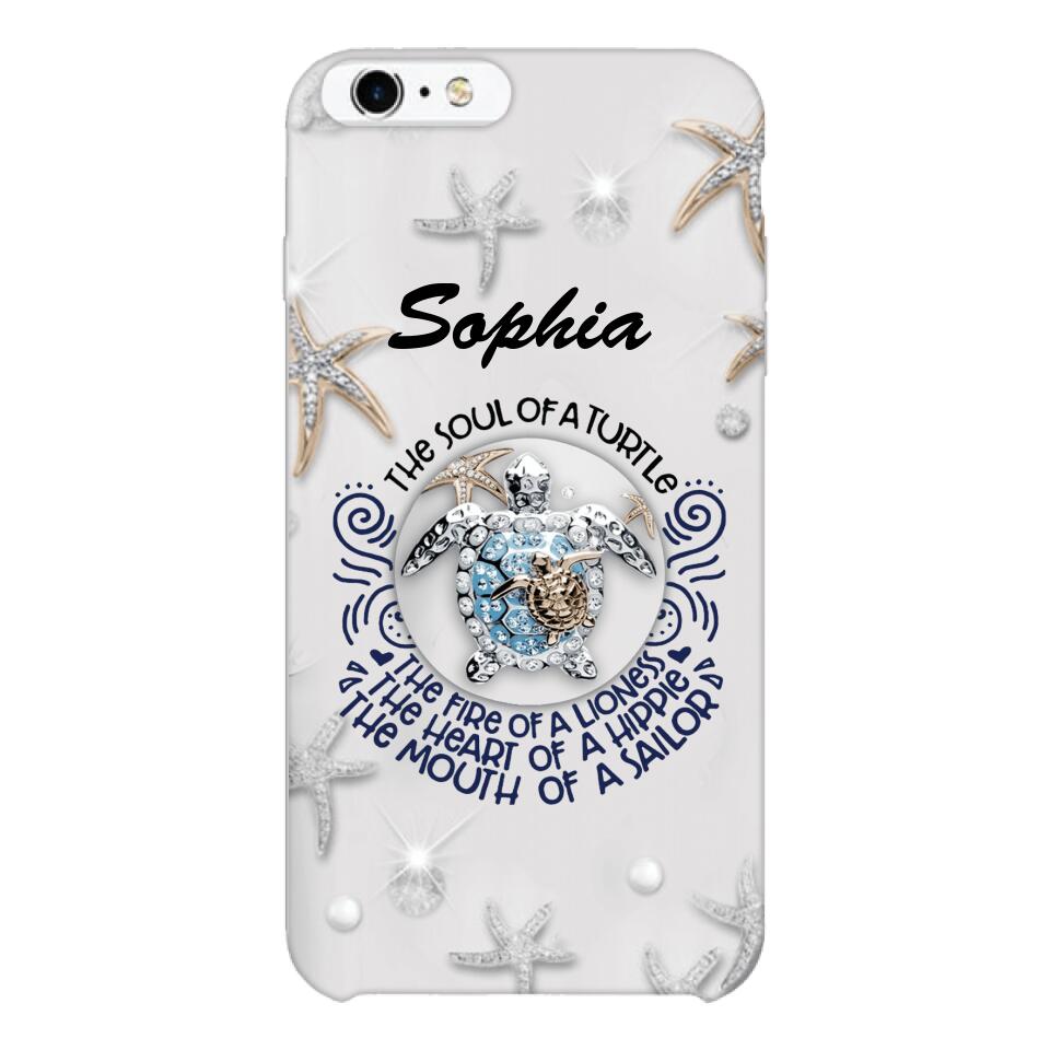 PERSONALIZED TURTLE GIRL WITH NAME PHONECASE QTTQ2603