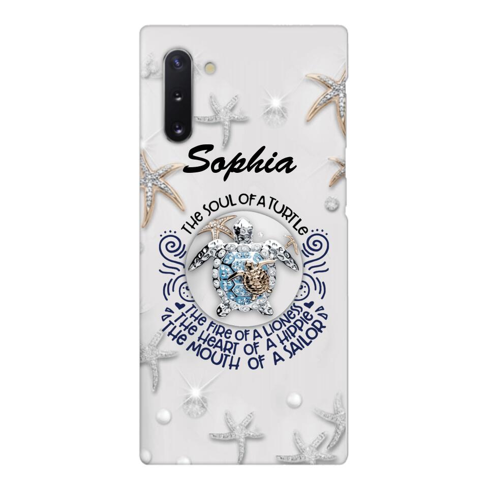 PERSONALIZED TURTLE GIRL WITH NAME PHONECASE QTTQ2603