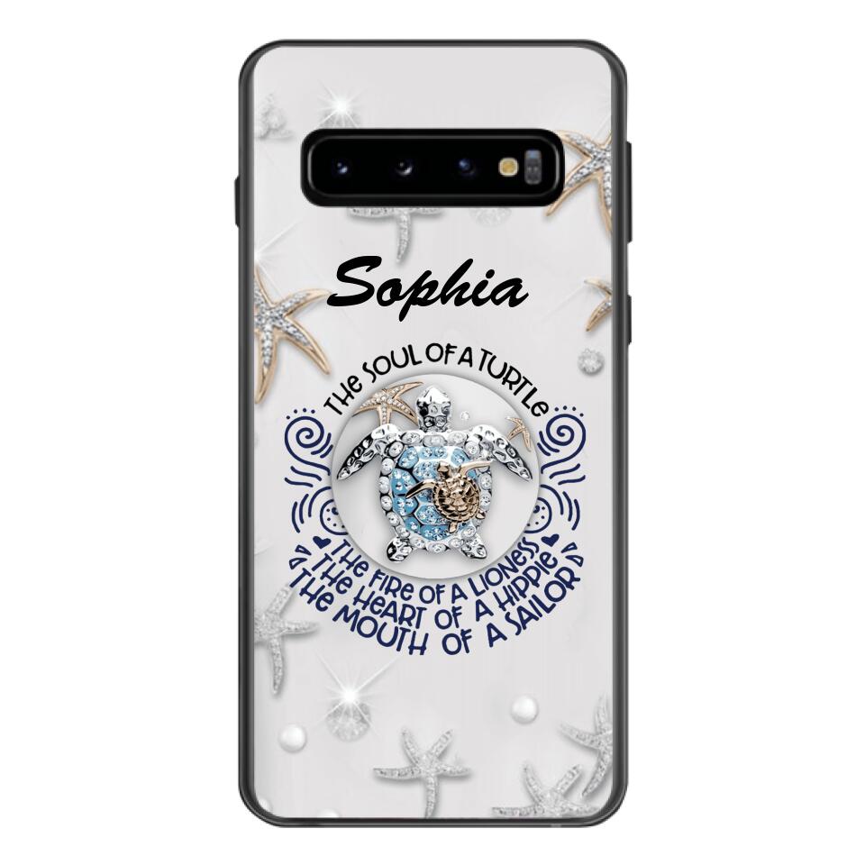 PERSONALIZED TURTLE GIRL WITH NAME PHONECASE QTTQ2603