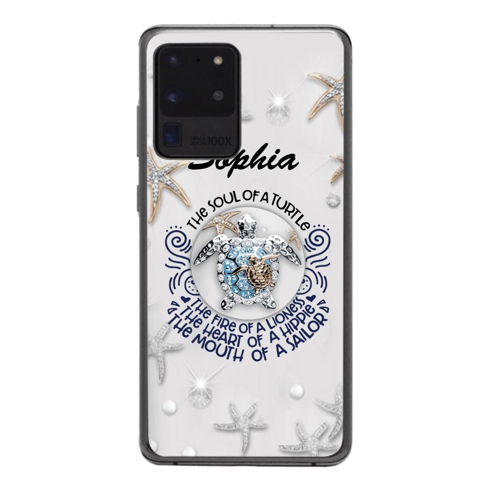 PERSONALIZED TURTLE GIRL WITH NAME PHONECASE QTTQ2603