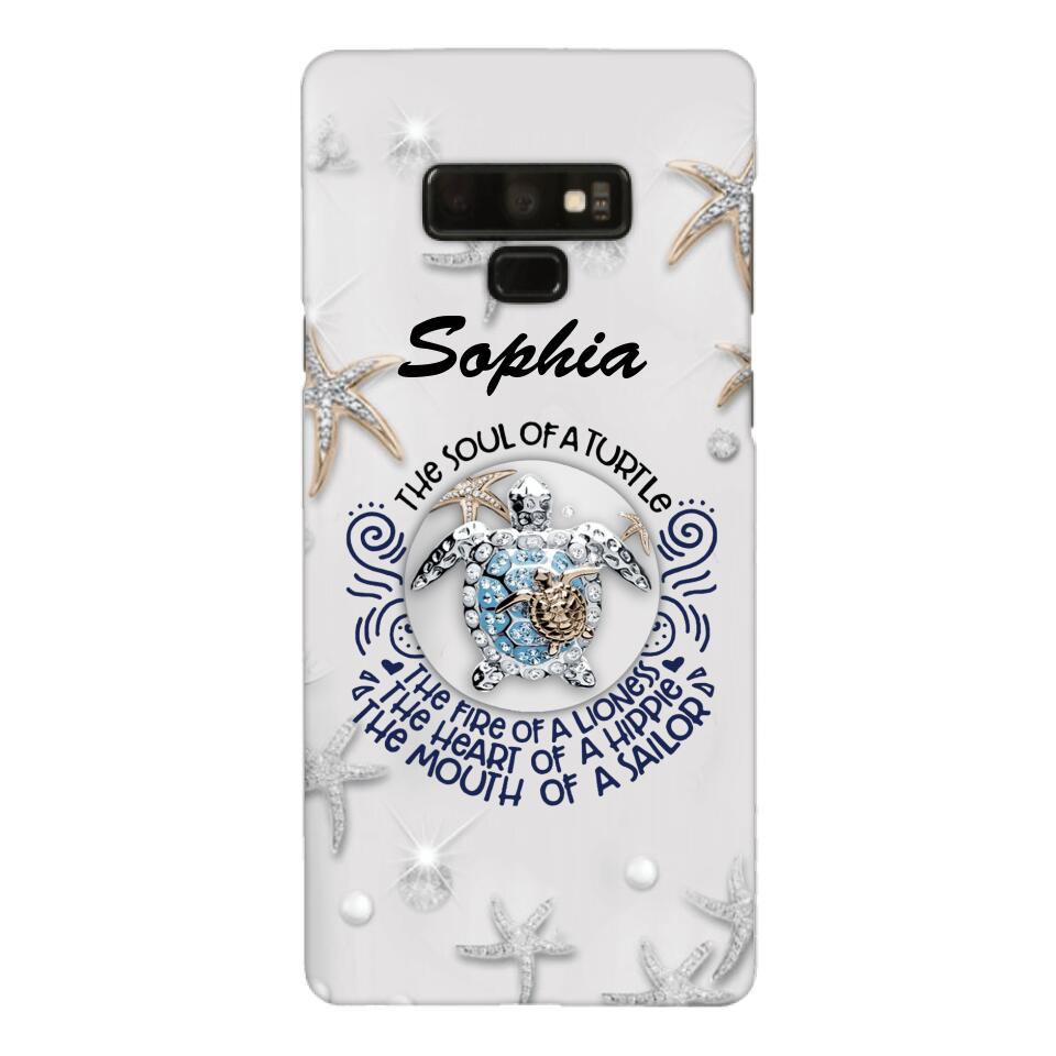 PERSONALIZED TURTLE GIRL WITH NAME PHONECASE QTTQ2603