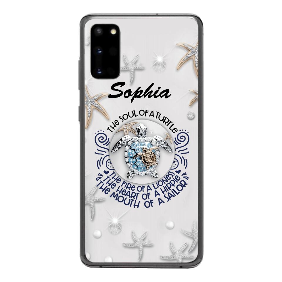 PERSONALIZED TURTLE GIRL WITH NAME PHONECASE QTTQ2603