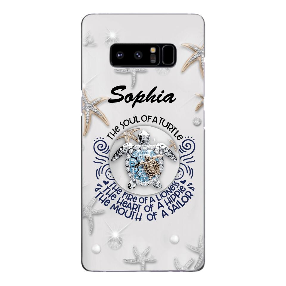 PERSONALIZED TURTLE GIRL WITH NAME PHONECASE QTTQ2603
