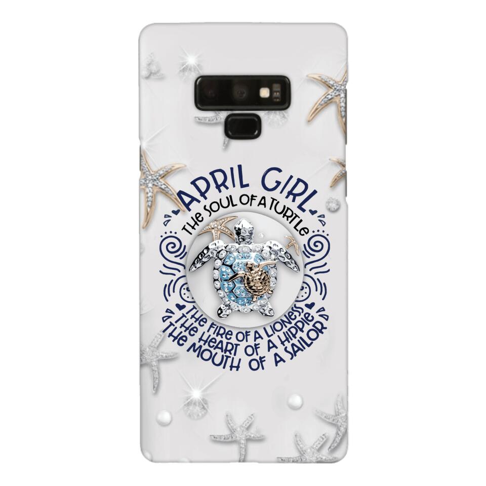 PERSONALIZED APRIL TURTLE GIRL PHONECASE QTTQ2603